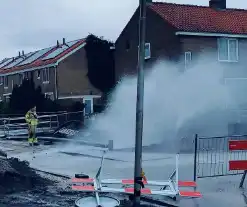 Fontein door gesprongen waterleiding