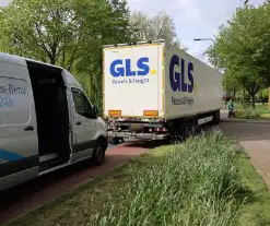 Vastlopende rem van trailer zorg voor verkeershinder