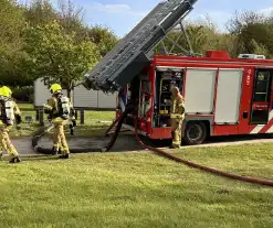 Brand in bergingen op camping