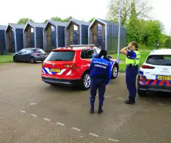 Brandweer verricht metingen in fietsenhok