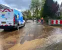 Geknapte waterleiding zet straat blank