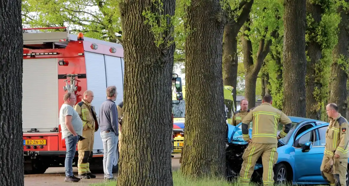 Bestuurder ernstig gewond na frontale botsing tegen boom - Foto 2