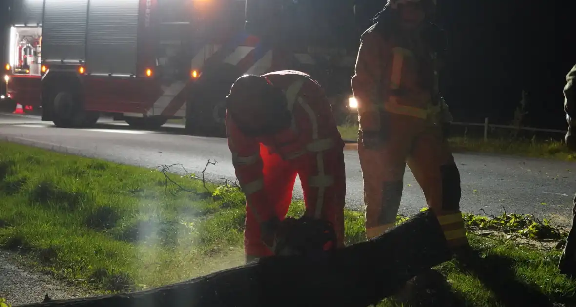 Weg geblokkeerd na omvallen boom - Foto 1