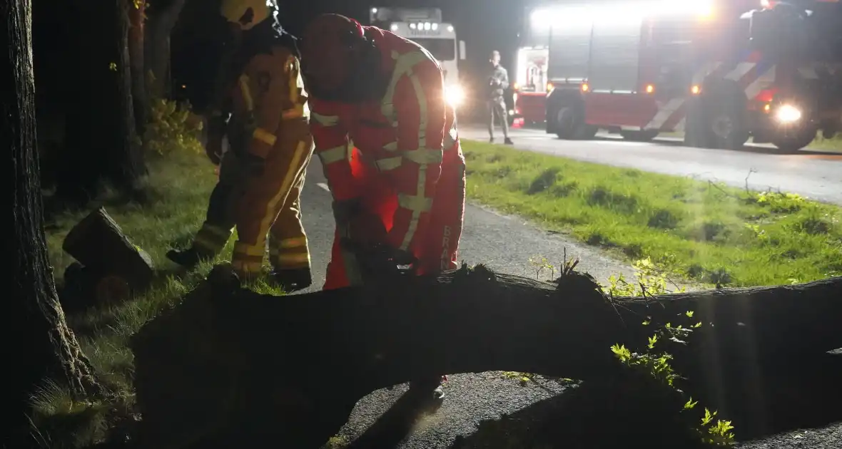 Weg geblokkeerd na omvallen boom - Foto 2
