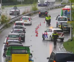 Dichte rijstrook door ongeval met lijnbus