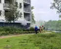 Flinke rookontwikkeling bij brand in berging