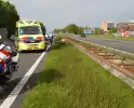 Motorrijder gewond na crash op snelweg