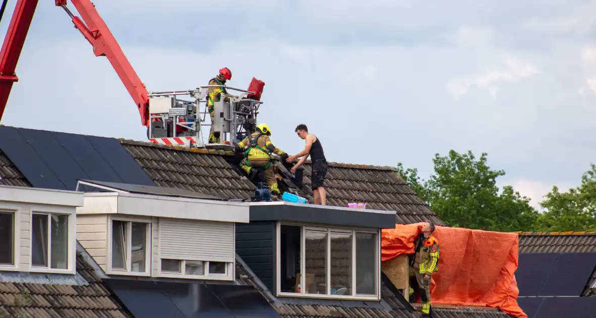 Brand op dak van woning door werkzaamheden