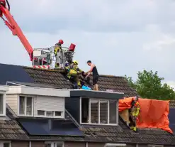 Brand op dak van woning door werkzaamheden