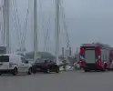 Brandweer voert nacontrole uit op schip