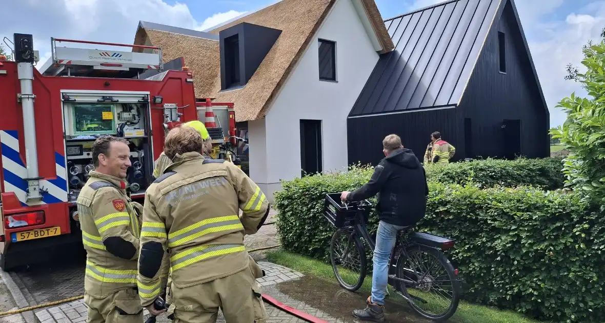 Brandweer aanwezig bij brand in gerenoveerde woning