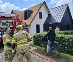 Brandweer aanwezig bij brand in gerenoveerde woning