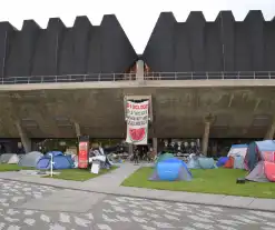 Demonstratie Pro Palestina bij technische universiteit