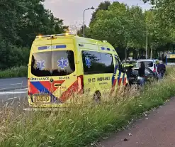 Schade na botsing op snelweg