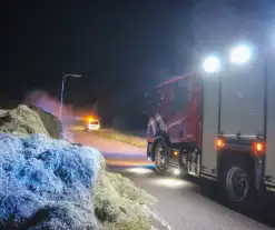 Veel rook bij brand in hooibalen