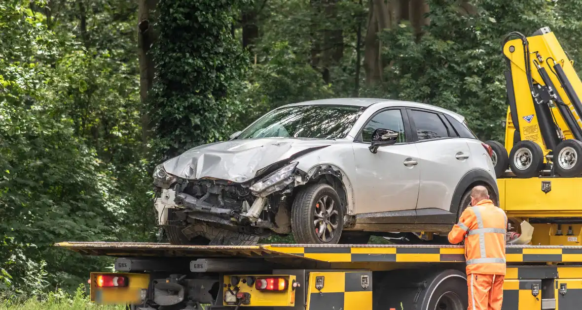 Automobilist rijdt twee lantaarnpalen uit de grond