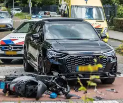 Flinke schade scooter na harde val kruising