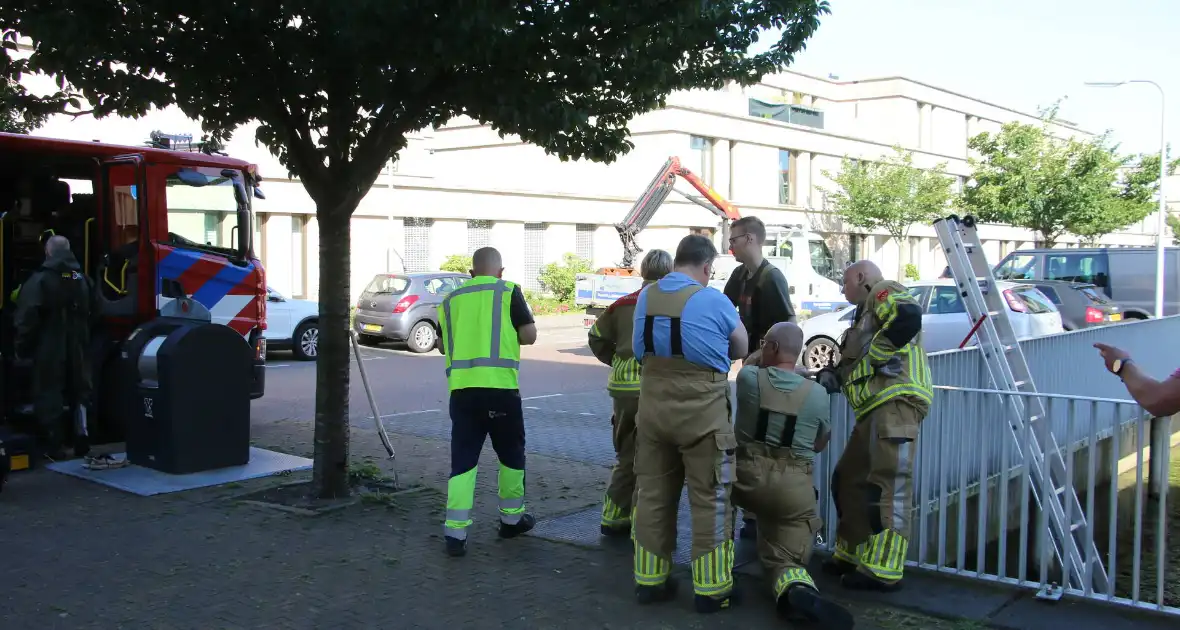 Brandweer bevrijdt kuiken van achter houten schot - Foto 5