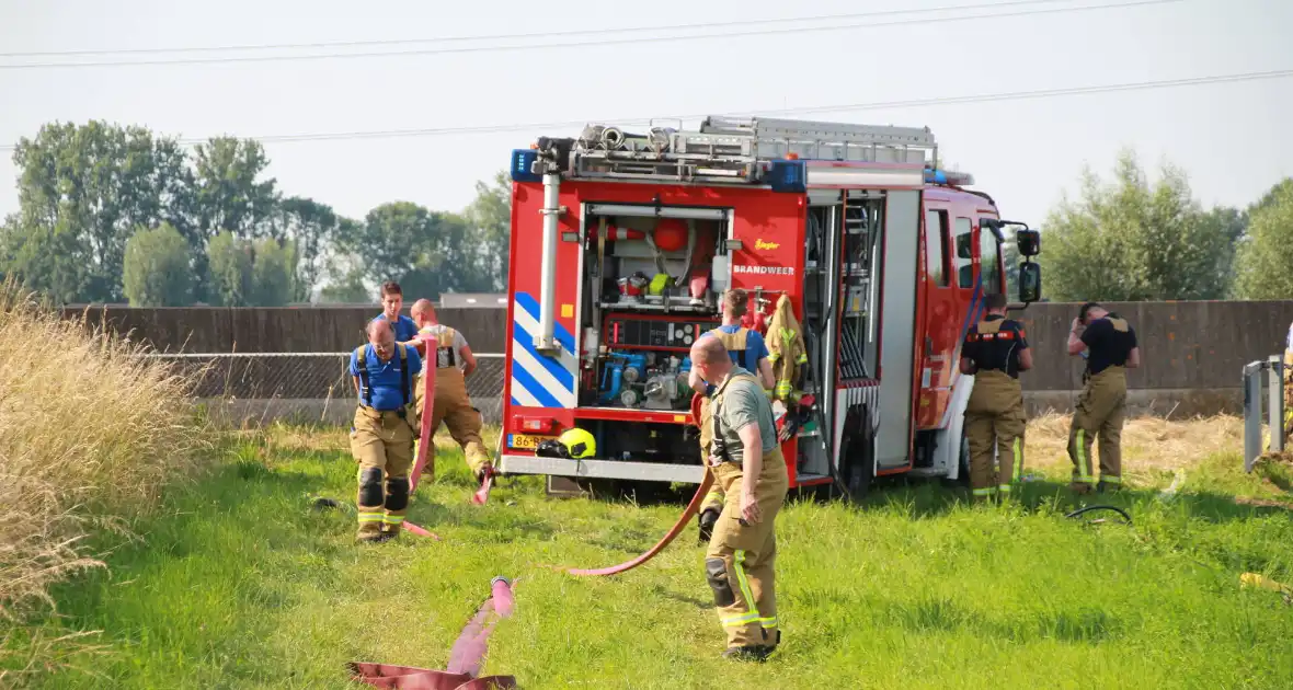 Middelbrand na bermbrand langs spoor - Foto 3