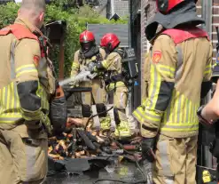 Brand in houthok snel onder controle