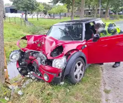 Automobilist verliest macht over stuur en klapt op boom