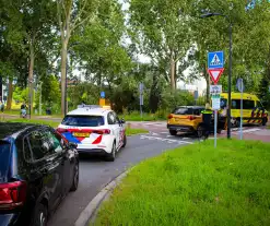 Fietser aangereden op rontonde