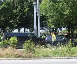 Voertuigen fors beschadigd na botsing