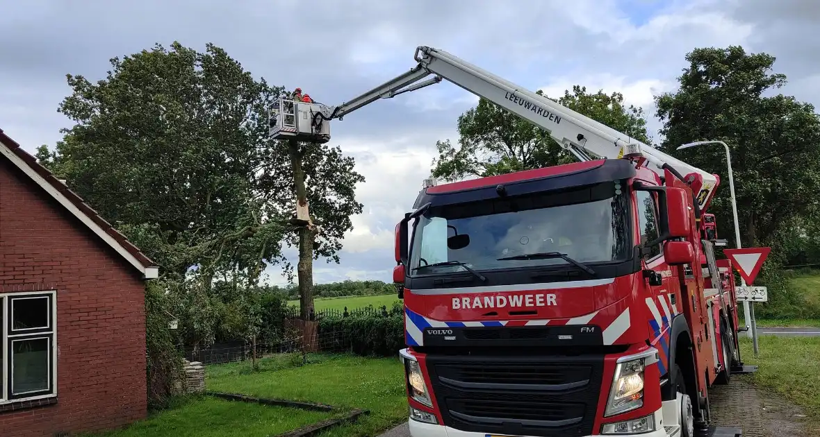 Brandweer verwijderd afgewaaide tak die op boerderij valt - Foto 1