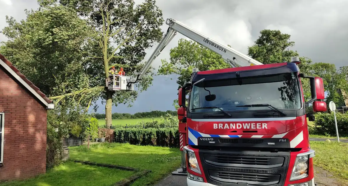 Brandweer verwijderd afgewaaide tak die op boerderij valt - Foto 2