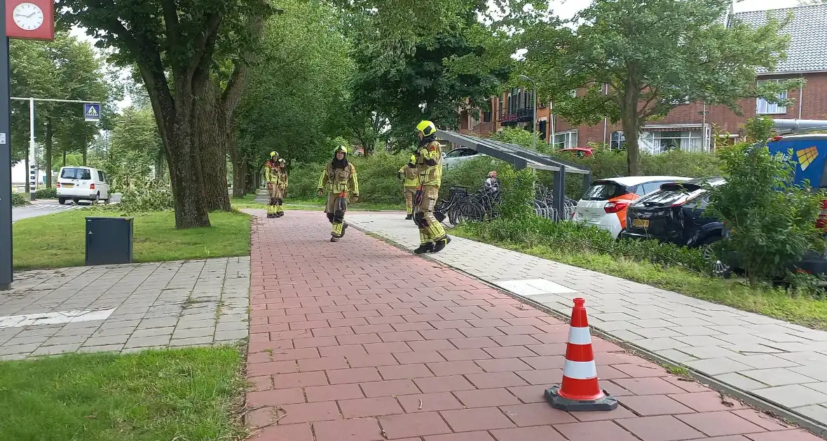 Brandweer verwijdert gevaarlijk hangende tak boven fiets/voetpad - Foto 4