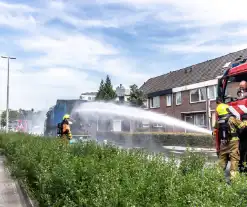 Vrachtwagencabine verwoest door brand