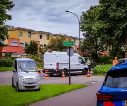 Defensievoertuig betrokken bij ongeval met bestelbus