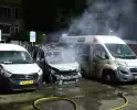 Voertuigen beschadigd na brand