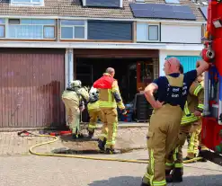 Brand in garage door laswerkzaamheden