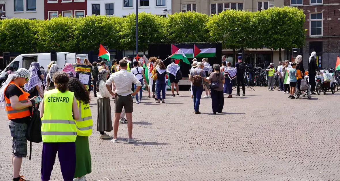 Grote groep mensen aanwezig bij pro-Palestina demonstratie - Foto 9