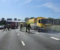 Brandweer ingezet voor brandende vuilniswagen