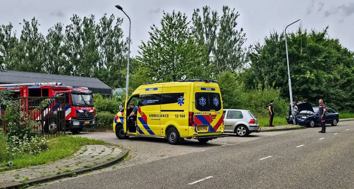 Automobilist klapt op lantaarnpaal naast brandweerkazerne - Foto 3