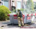 Brandweer ingezet voor brandende bouwcontainer