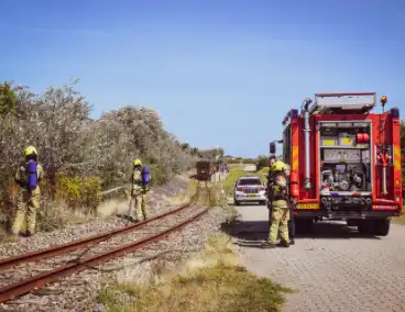 Brandweer ingezet voor brand in berm bij spoor