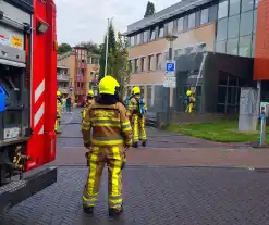 Vlammen uit muren van gemeentehuis na onkruidverbranding