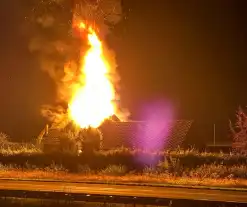 Grote brand in leegstaande boerderij