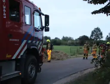 Brandweer ingezet voor broeiende stapel hooi