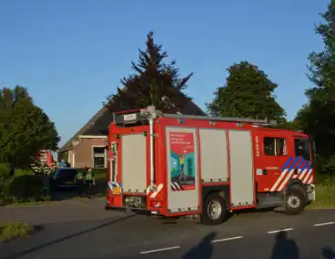 Brand in grasmaaier in woonboerderij