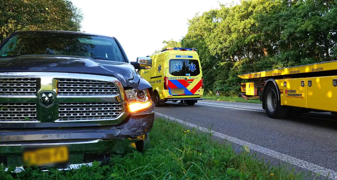 Pick-up zwaar beschadigd nadat bestuurder over rotonde rijdt - Foto 5