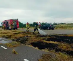 Aantal meters berm in brand