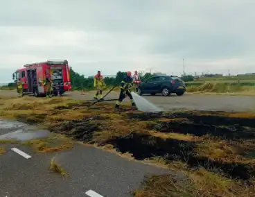 Aantal meters berm in brand