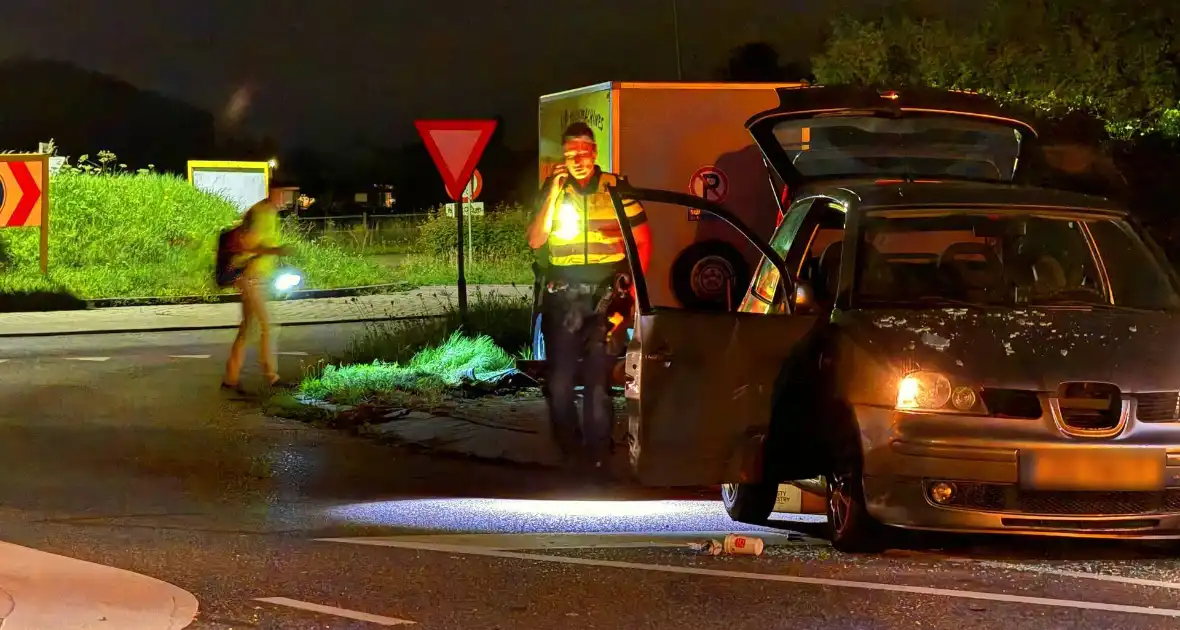 Ravage nadat auto crasht, bestuurder ongedeerd - Foto 2