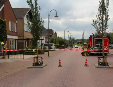 Straat afgesloten wegens gaslucht bij ketel