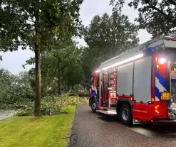 Brandweer druk met stormschade afhandelen