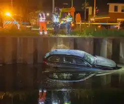 Vrouw belandt zwaar in onder invloed met auto in water